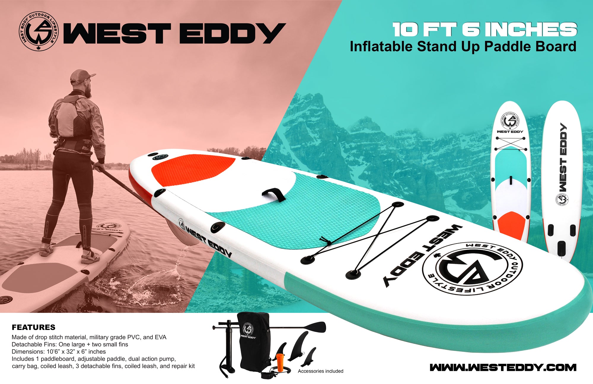 West Eddy 10 ft 6" Inflatable Paddleboard